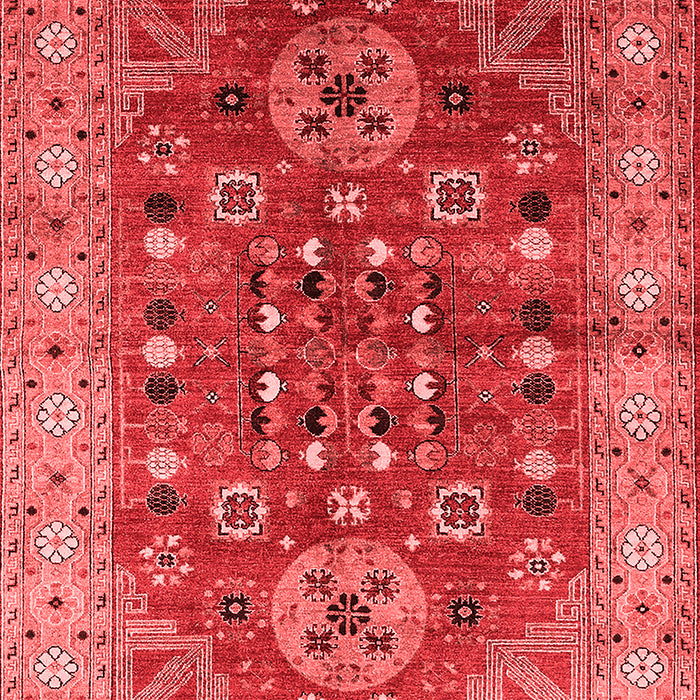 Machine Washable Oriental Red Industrial Rug, wshurb1380red