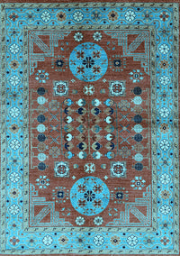 Oriental Light Blue Industrial Rug, urb1380lblu