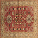 Square Oriental Brown Industrial Rug, urb1380brn