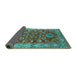 Sideview of Oriental Turquoise Industrial Rug, urb1380turq