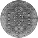 Round Oriental Gray Industrial Rug, urb1380gry