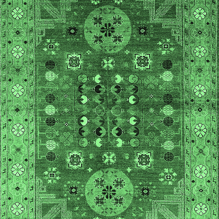 Machine Washable Oriental Emerald Green Industrial Area Rugs, wshurb1380emgrn