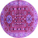 Round Oriental Purple Industrial Rug, urb1380pur