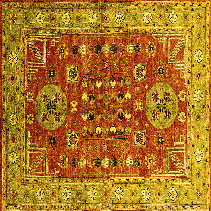 Square Oriental Yellow Industrial Rug, urb1380yw
