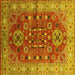 Square Oriental Yellow Industrial Rug, urb1380yw