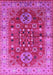 Machine Washable Oriental Pink Industrial Rug, wshurb1380pnk