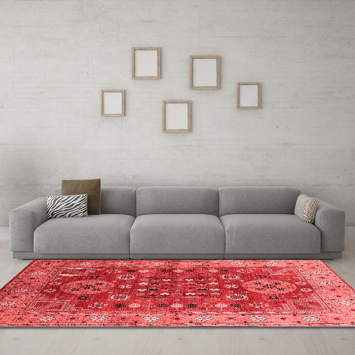 Industrial Red Washable Rugs