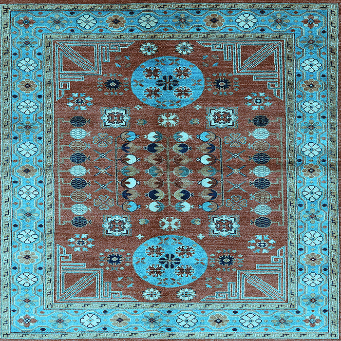 Square Oriental Light Blue Industrial Rug, urb1380lblu
