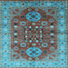 Square Oriental Light Blue Industrial Rug, urb1380lblu