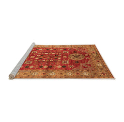 Sideview of Machine Washable Oriental Orange Industrial Area Rugs, wshurb1380org