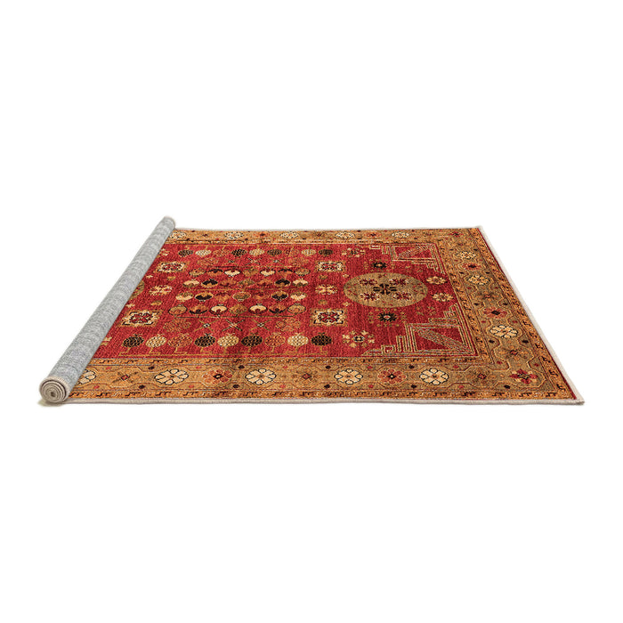 Sideview of Machine Washable Oriental Orange Industrial Area Rugs, wshurb1380org