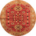 Round Oriental Orange Industrial Rug, urb1380org