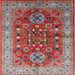 Square Mid-Century Modern Red Oriental Rug, urb1380