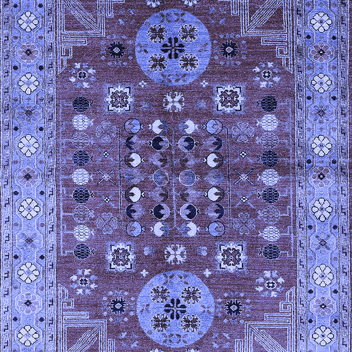 Machine Washable Oriental Blue Industrial Rug, wshurb1380blu