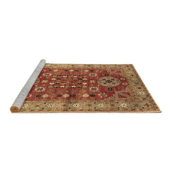 Sideview of Machine Washable Oriental Brown Industrial Rug, wshurb1380brn