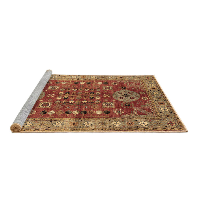 Sideview of Machine Washable Oriental Brown Industrial Rug, wshurb1380brn