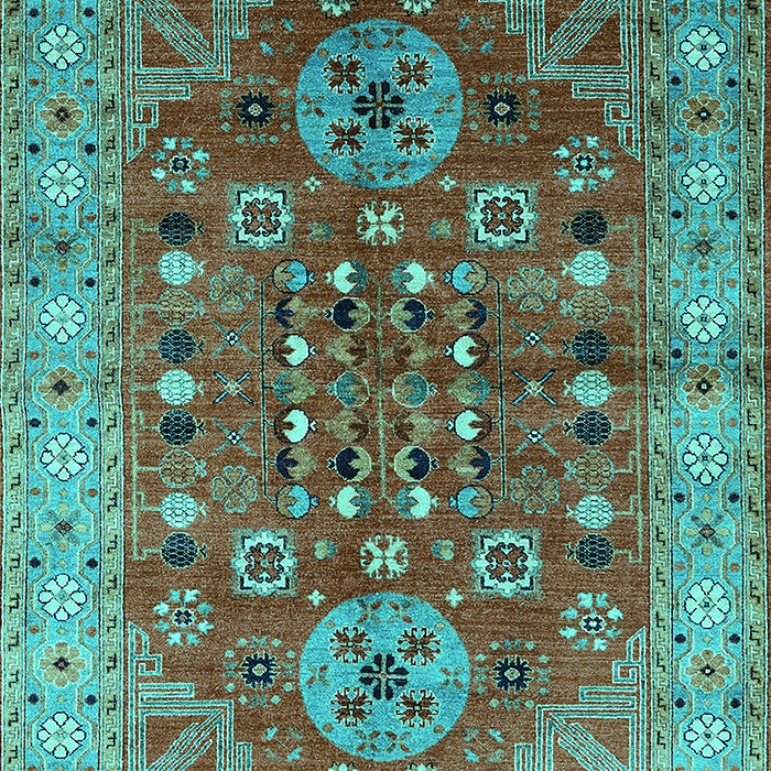 Machine Washable Oriental Turquoise Industrial Area Rugs, wshurb1380turq