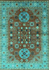 Oriental Turquoise Industrial Rug, urb1380turq