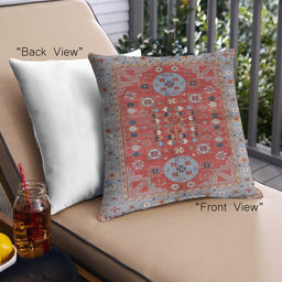 Front View of Mid-Century Modern Urban Square Red Throw Pillow, 18 inch by 18 inch, pwurb1380