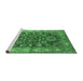 Sideview of Machine Washable Oriental Emerald Green Industrial Area Rugs, wshurb1380emgrn