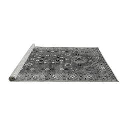 Sideview of Machine Washable Oriental Gray Industrial Rug, wshurb1380gry