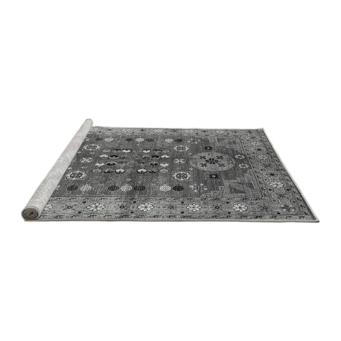 Sideview of Machine Washable Oriental Gray Industrial Rug, wshurb1380gry