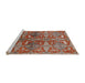 Sideview of Machine Washable Industrial Modern Red Rug, wshurb1381