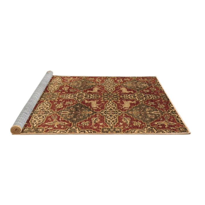 Sideview of Machine Washable Oriental Brown Industrial Rug, wshurb1381brn