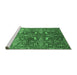 Sideview of Machine Washable Oriental Emerald Green Industrial Area Rugs, wshurb1381emgrn