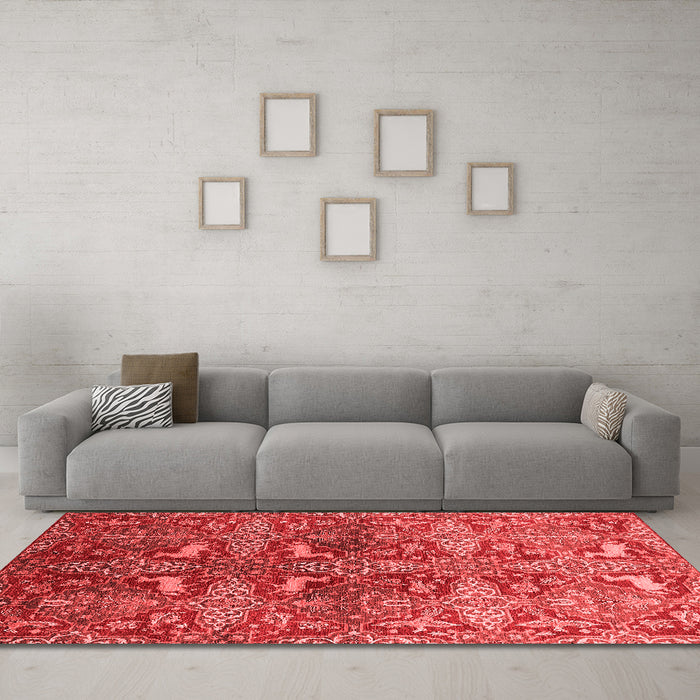 Industrial Red Washable Rugs