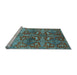 Sideview of Machine Washable Oriental Light Blue Industrial Rug, wshurb1381lblu