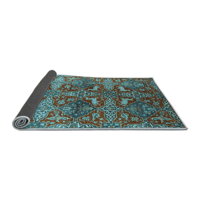 Sideview of Oriental Light Blue Industrial Rug, urb1381lblu