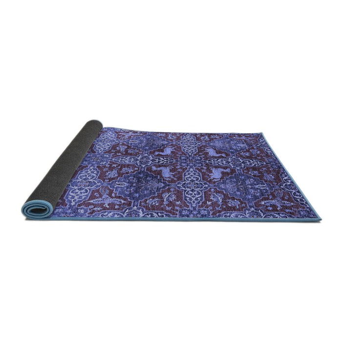 Sideview of Oriental Blue Industrial Rug, urb1381blu