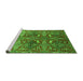 Sideview of Machine Washable Oriental Green Industrial Area Rugs, wshurb1381grn