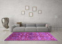 Machine Washable Oriental Purple Industrial Rug, wshurb1381pur