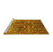 Sideview of Machine Washable Oriental Yellow Industrial Rug, wshurb1381yw