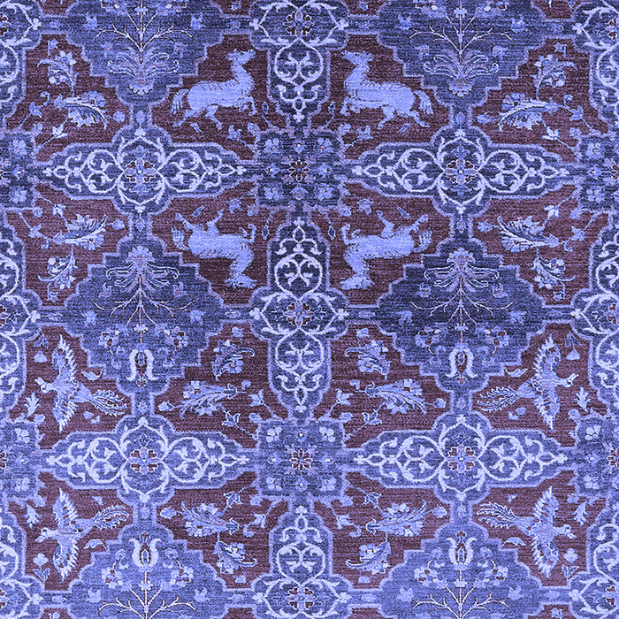 Machine Washable Oriental Blue Industrial Rug, wshurb1381blu