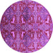 Round Oriental Purple Industrial Rug, urb1381pur