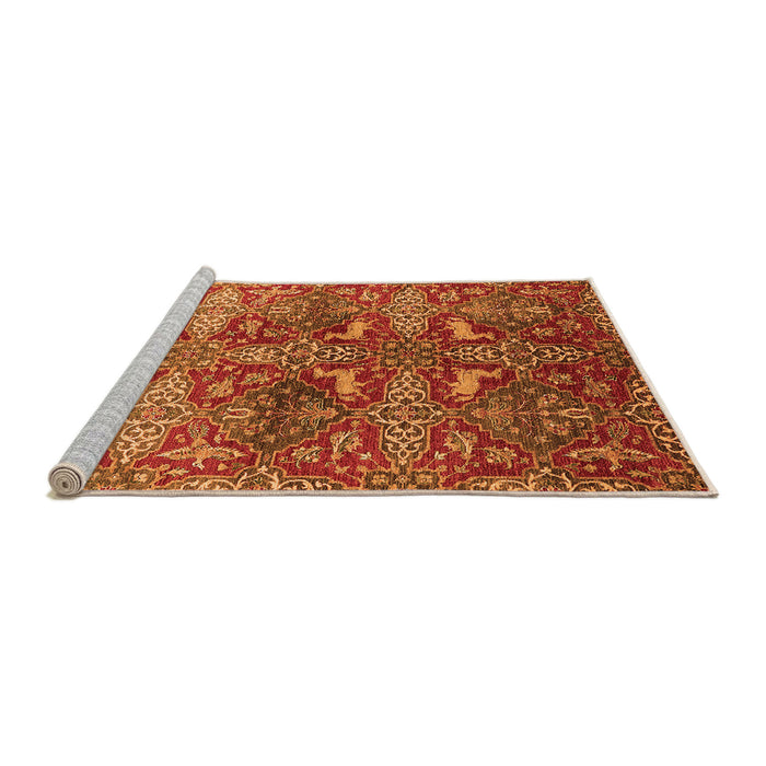 Sideview of Machine Washable Oriental Orange Industrial Area Rugs, wshurb1381org