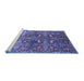 Sideview of Machine Washable Oriental Blue Industrial Rug, wshurb1381blu