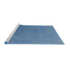 Sideview of Machine Washable Industrial Modern Iceberg Blue Rug, wshurb1382