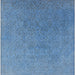 Square Mid-Century Modern Iceberg Blue Persian Rug, urb1382