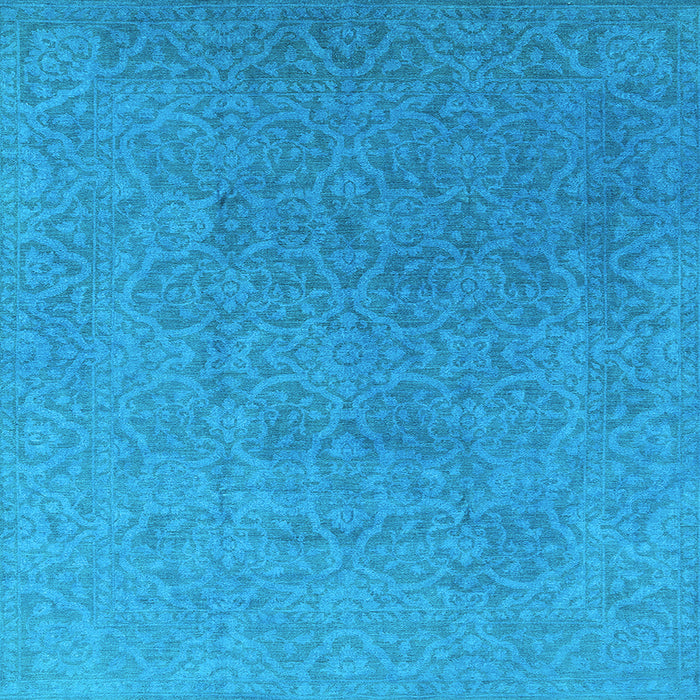 Square Machine Washable Persian Light Blue Bohemian Rug, wshurb1382lblu