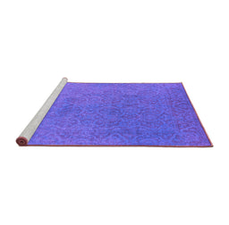 Sideview of Machine Washable Persian Purple Bohemian Area Rugs, wshurb1382pur