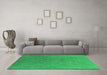 Machine Washable Persian Green Bohemian Area Rugs in a Living Room,, wshurb1382grn