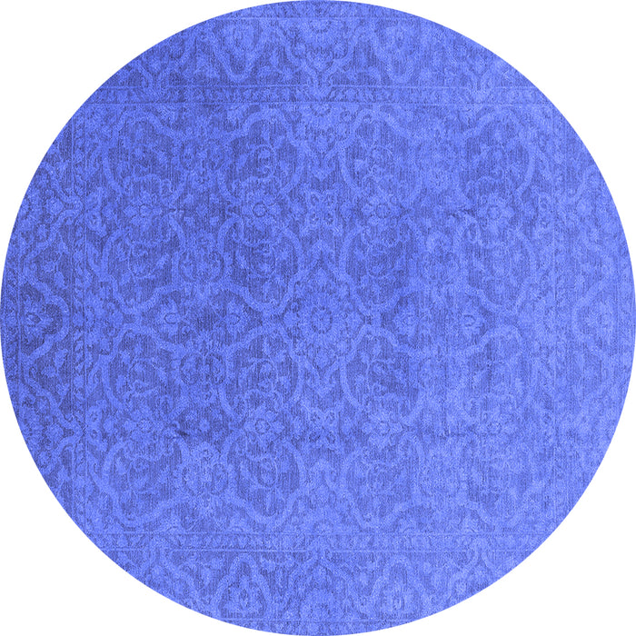 Round Persian Blue Bohemian Rug, urb1382blu