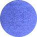 Round Persian Blue Bohemian Rug, urb1382blu