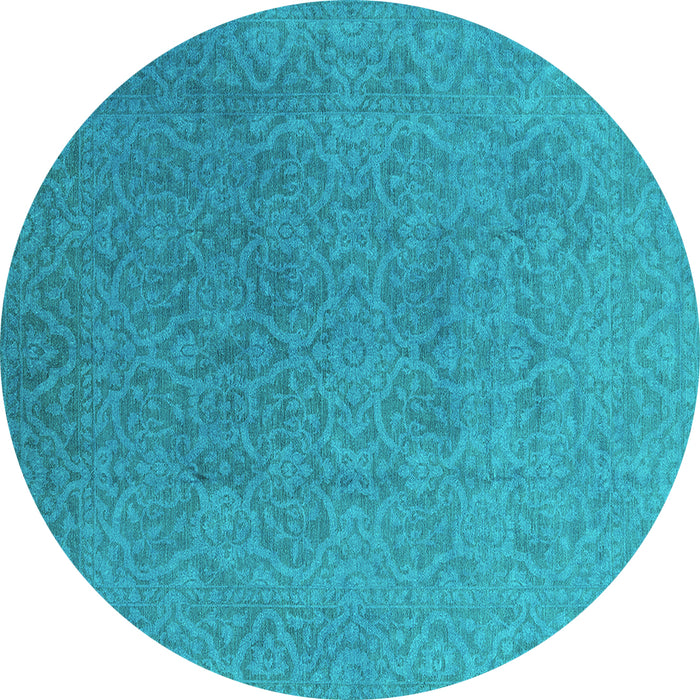 Round Persian Turquoise Bohemian Rug, urb1382turq