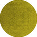 Round Persian Yellow Bohemian Rug, urb1382yw