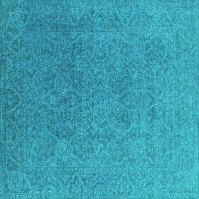 Square Machine Washable Persian Turquoise Bohemian Area Rugs, wshurb1382turq